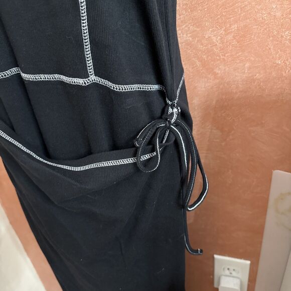 OSOS Design Maxi Dress Sz US12. Black Sleeveless Summer Boho Cotton Stretch - Picture 3 of 12